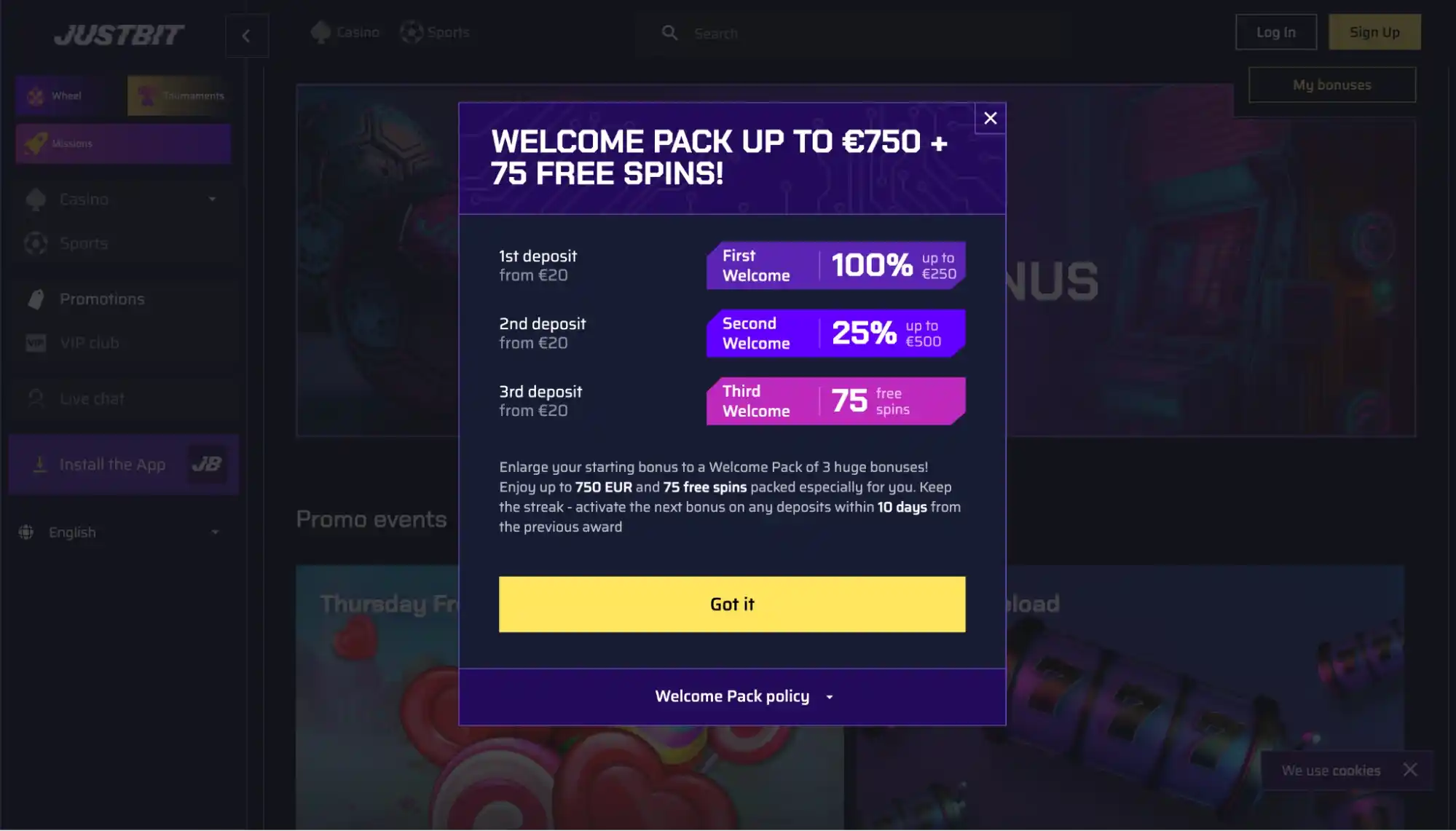 justbit welcome pack